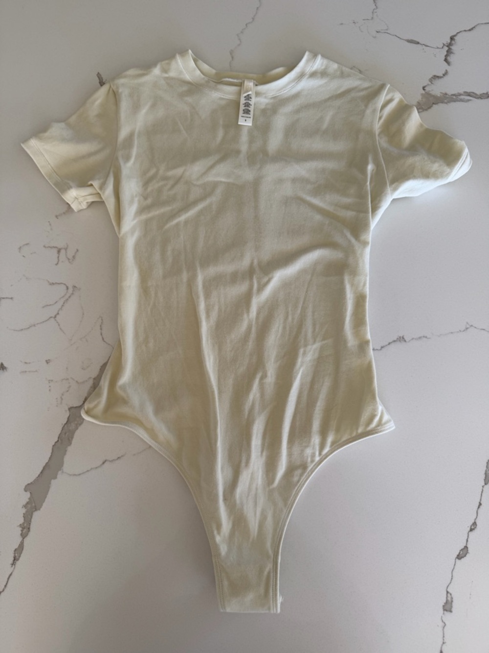Skims Cotton Jersey Bodysuit Bone